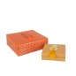 Set de 2 cajas anidadas de aluminio naranja de 25x25x9 cm