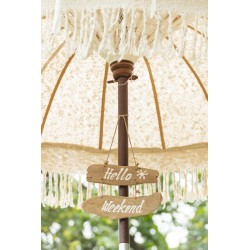 Set de 2 pancartes en bois naturel 30x5x20 cm
