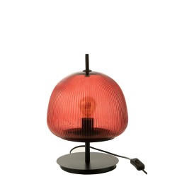 Lampe en verre rouge 25x25x32 cm