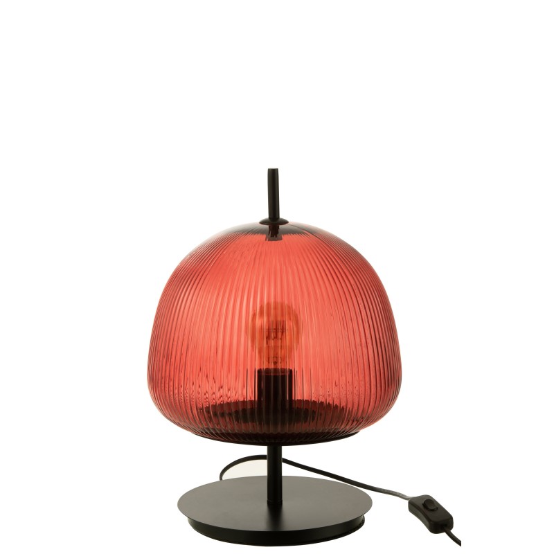 Lampe en verre rouge 25x25x32 cm