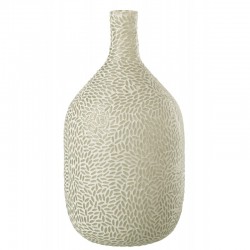 Vase avec mosaïques en verre blanc 19x19x36 cm