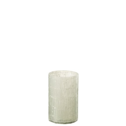 Vase avec mosaïques en verre gris 13x13x20 cm