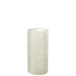 Vase avec mosaïques en verre gris 15x15x30 cm