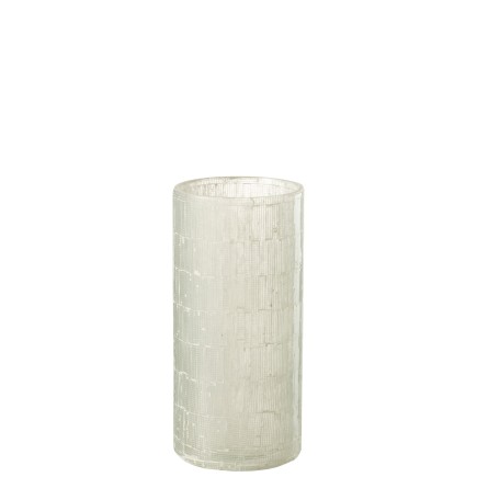 Vase avec mosaïques en verre gris 15x15x30 cm