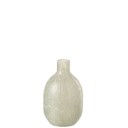 Vase avec mosaïques en verre gris 17x17x27 cm
