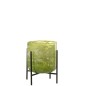 Photophore sur pied acier en verre vert 14x14x19 cm Photophore sur pied acier en verre vert 14x14x19 cm