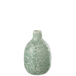 Vase en mosaïque en verre bleu 17x17x26 cm