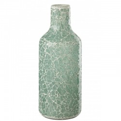 Vase en mosaïque en verre bleu 17x17x43 cm