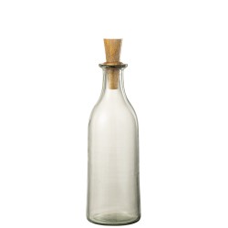 Bouteille avec bouchon en verre transparent 11x11x33 cm