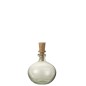 Bouteille ronde avec bouchon en verre transparent 14x14x20 cm Bouteille ronde avec bouchon en verre transparent 14x14x20 cm