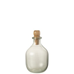 Bouteille avec bouchon en verre transparent 13x13x25 cm