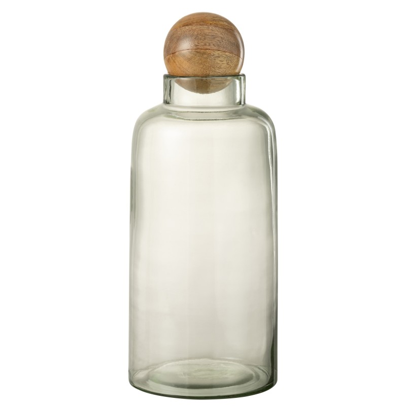 Vase avec boule en verre transparent 16x16x37 cm Vase avec boule en verre transparent 16x16x37 cm