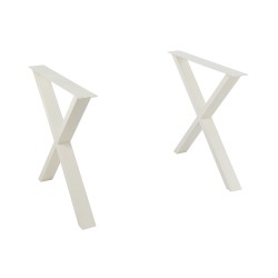 PIEDS DE TABLE CROIX ACIER BLANC