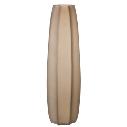 VASE LONG LIGNE SABLE VERRE MARRON CLAIR