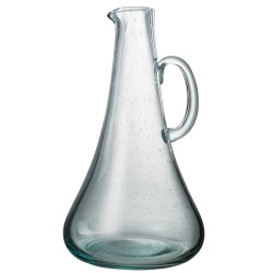 Carafe avec anse en verre bleu 19.5x19x34 cm