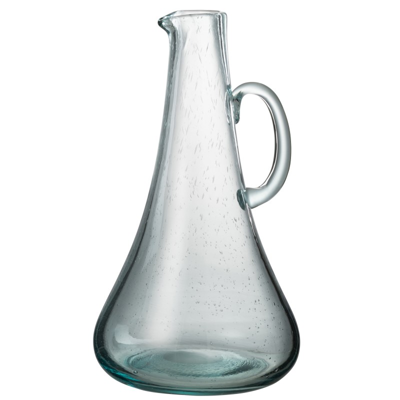 Carafe avec anse en verre bleu 19.5x19x34 cm