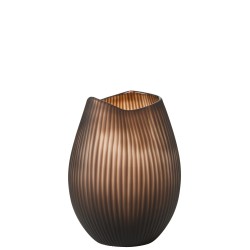 Vase lignes en verre marron 21x21x32 cm