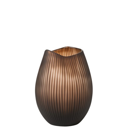Vase lignes en verre marron 21x21x32 cm