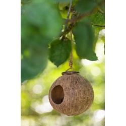 Caja nido de coco natural L14*l14*H27cm
