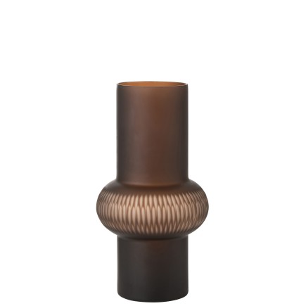 Vase avec anneau en verre marron 19x19x35 cm