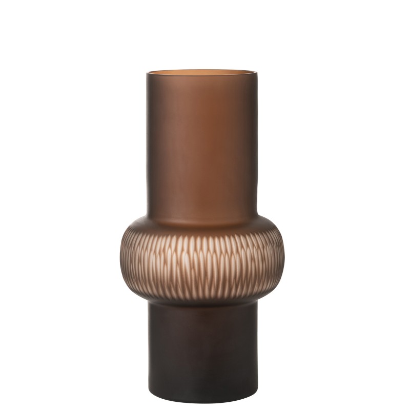 Vase avec anneau en verre marron 22x22x41 cm Vase avec anneau en verre marron 22x22x41 cm
