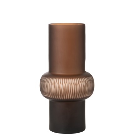 Vase avec anneau en verre marron 22x22x41 cm