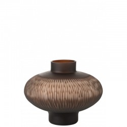 Vase avec anneau en verre marron 31x31x25 cm