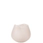 Vase lignes en verre rose 21x22x21 cm