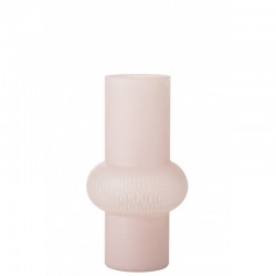 Vase avec anneau en verre rose 20x20x36 cm