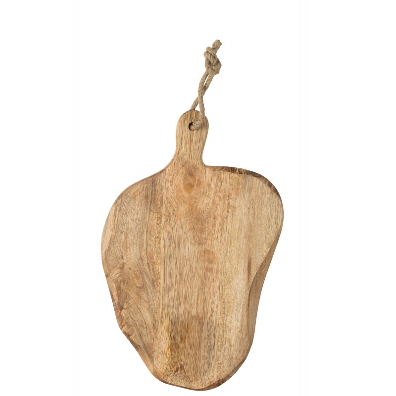 Planche à découper ovale en bois naturel 53x28x2 cm