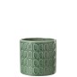 Vaso di fiori ovale in ceramica verde 17x17x16 cm