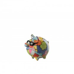 Tirelire cochon pop-art en céramique multicouleur 15x11x14 cm