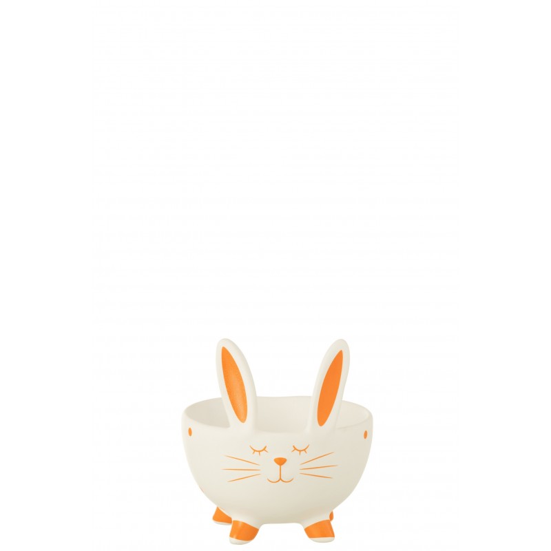 Bol lapin orange en céramique multicouleur 13x13x14 cm