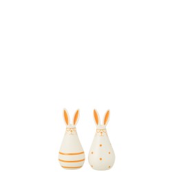 Lapin à lunettes en céramique multicouleur 8x8x15 cm