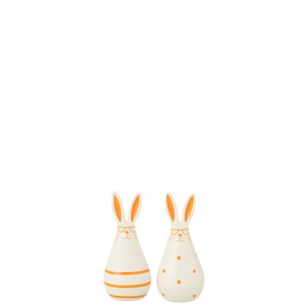 Lapin à lunettes en céramique multicouleur 8x8x15 cm