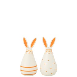 Lapin à lunettes en céramique multicouleur 11x11x21 cm