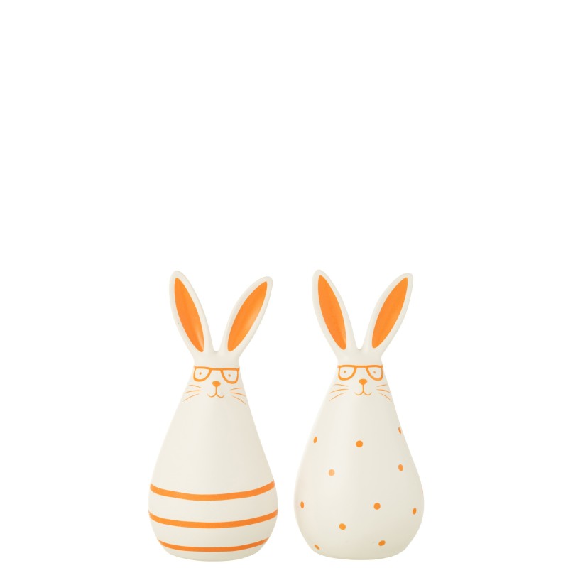 Lapin à lunettes en céramique multicouleur 11x11x21 cm