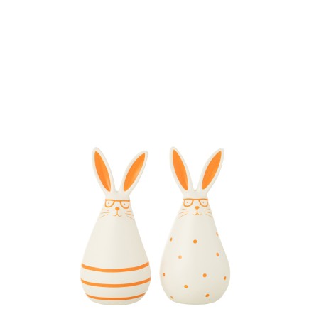 Lapin à lunettes en céramique multicouleur 11x11x21 cm