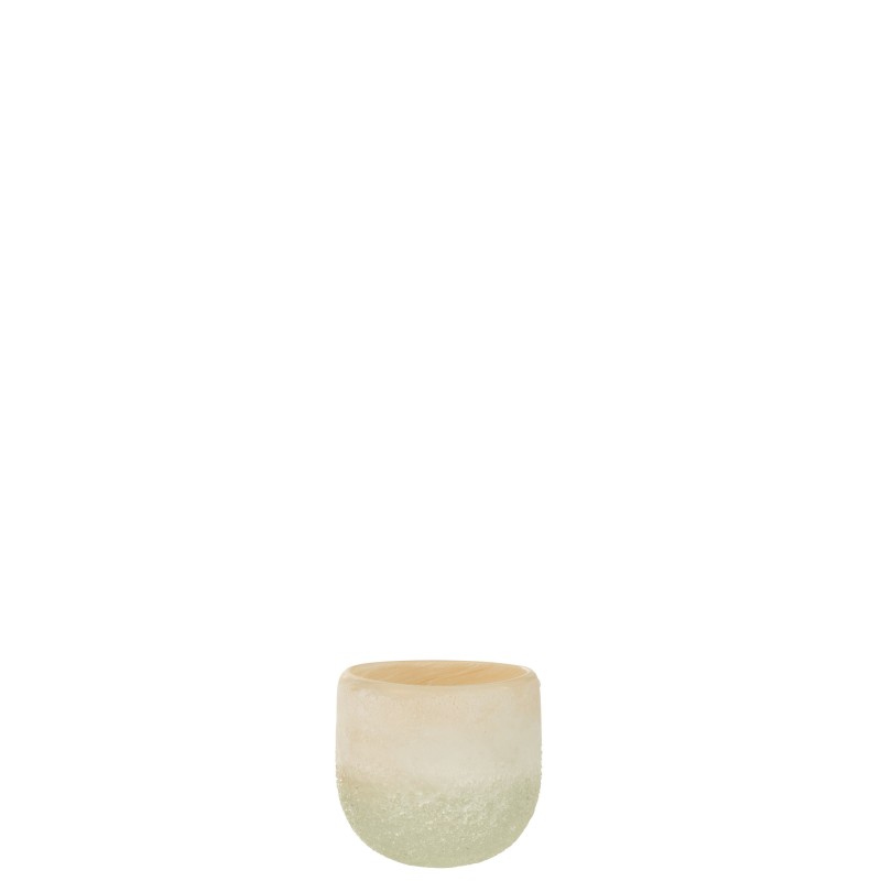Portavelas de vidrio beige 10.5x10.5x9.5 cm Portavelas de vidrio beige 10.5x10.5x9.5 cm