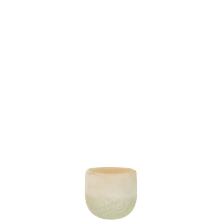 Photophore en verre beige 10.5x10.5x9.5 cm