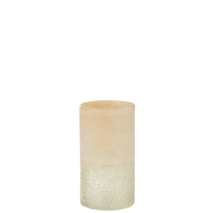Vase cylindre en verre beige 12x12x23 cm