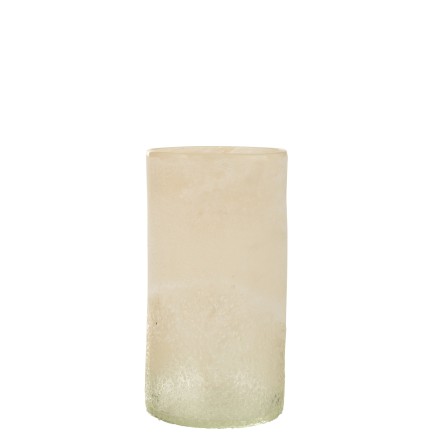Vase cylindre en verre beige 15x15x30 cm