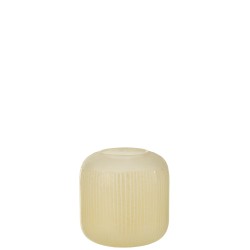 Vase avec lignes en verre jaune 17x17x16 cm