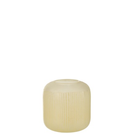 Vase avec lignes en verre jaune 17x17x16 cm