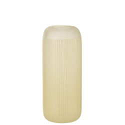 Vase avec lignes en verre jaune 15x15x34 cm