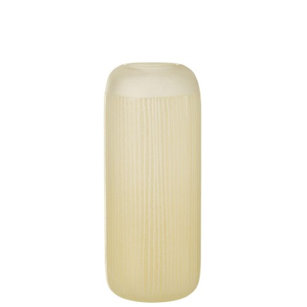 Vase avec lignes en verre jaune 15x15x34 cm