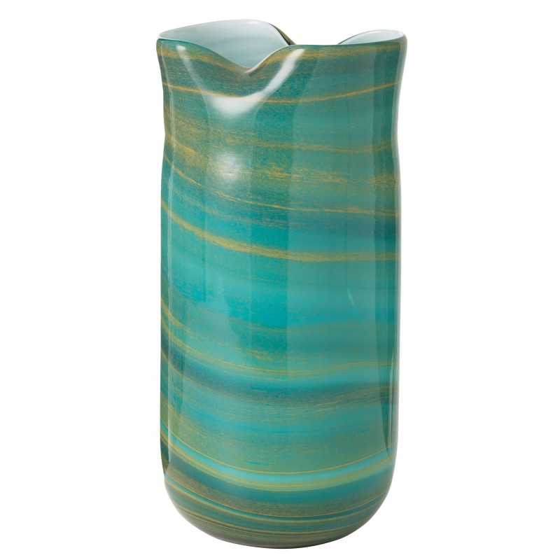 Vase style vague en verre azur 20x18x42 cm Vase style vague en verre azur 20x18x42 cm