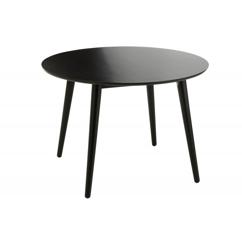 Table vintage en bois noir 105x105x75 cm