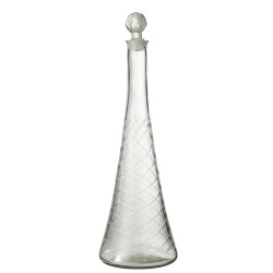 Carafe avec motif en verre transparent 14x14x43 cm