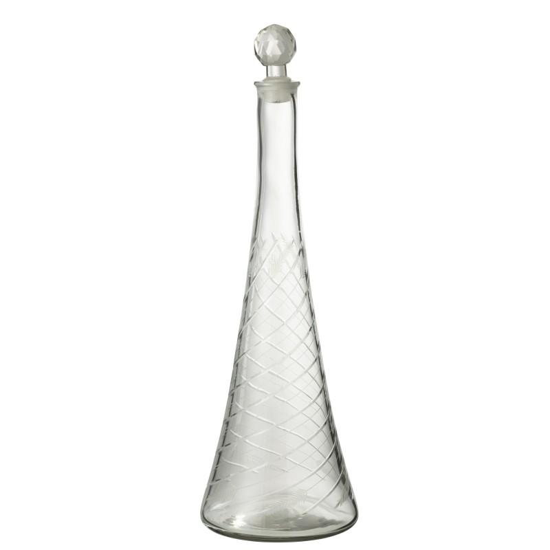 Carafe avec motif en verre transparent 14x14x43 cm